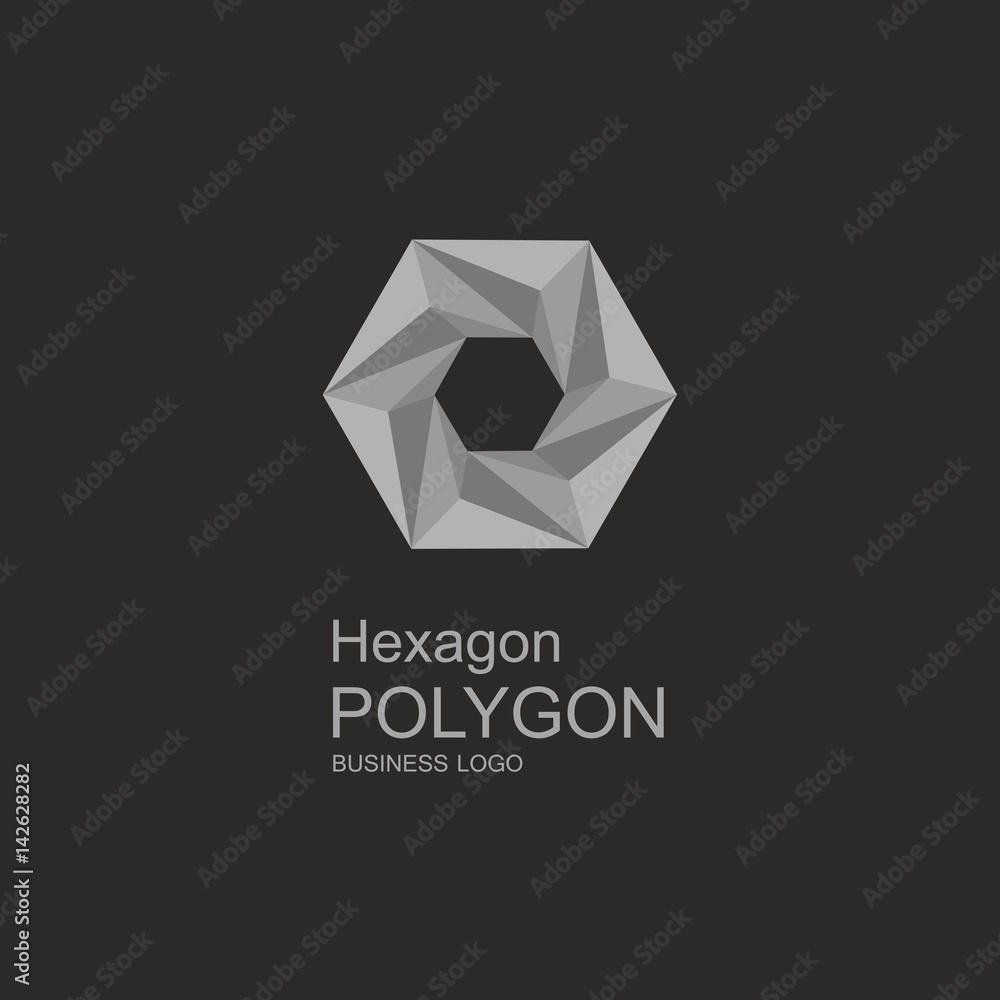 Business icon Hexagon, flat polygonal hexagon, geometric design concept Business icon Hexagon, flat polygonal hexagon, geometric design concept