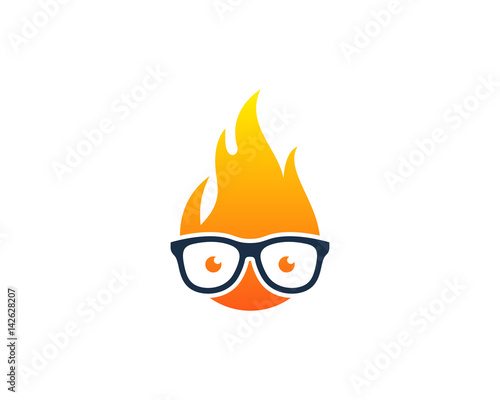 Geek Fire Icon Logo Design Element