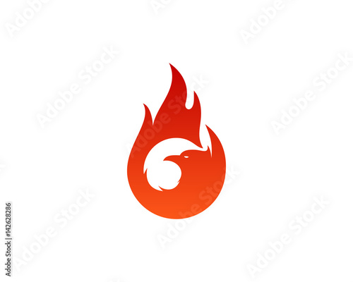 Phoenix Fire Icon Logo Design Element