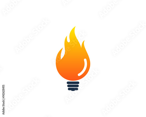 On Fire Idea Icon Logo Design Element