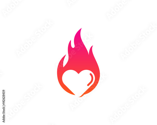 Fire Love Icon Logo Design Element
