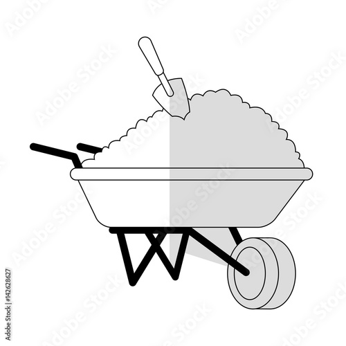 wheelbarrow icon over white background. vector illustration