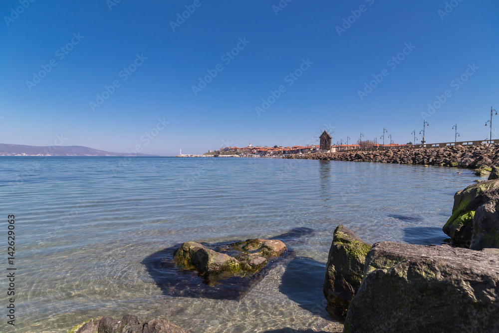 Panoramic view to the old town of Nessebar