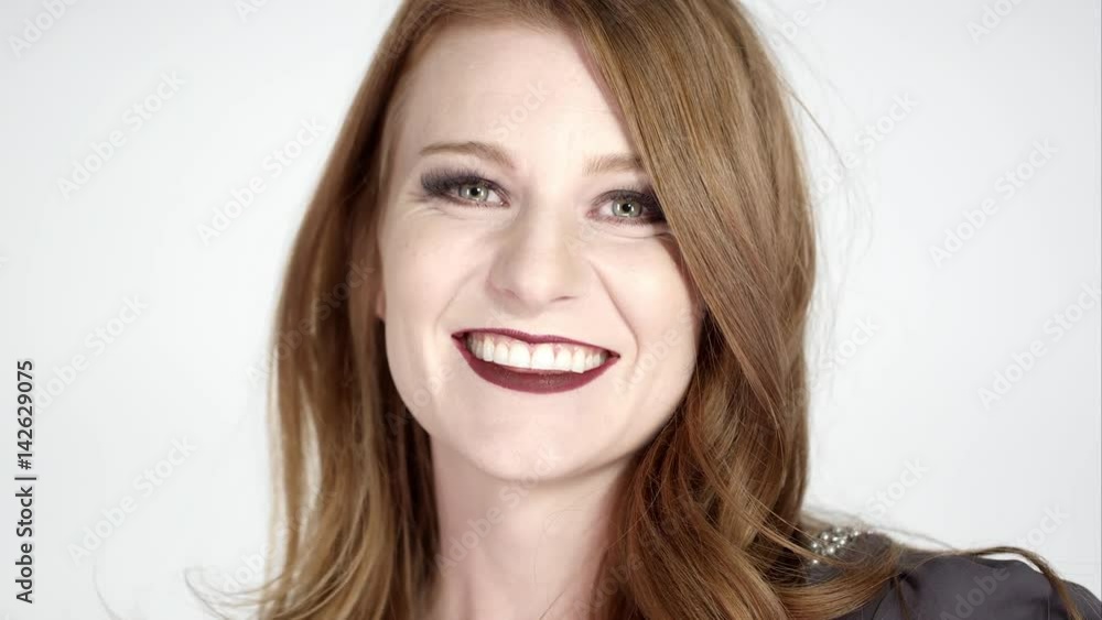 Pretty red head woman smiling Pretty red head woman smiling