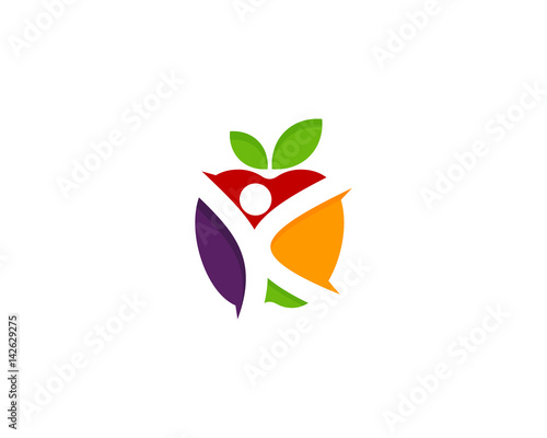 Healty Body Fruit Icon Logo Design Element