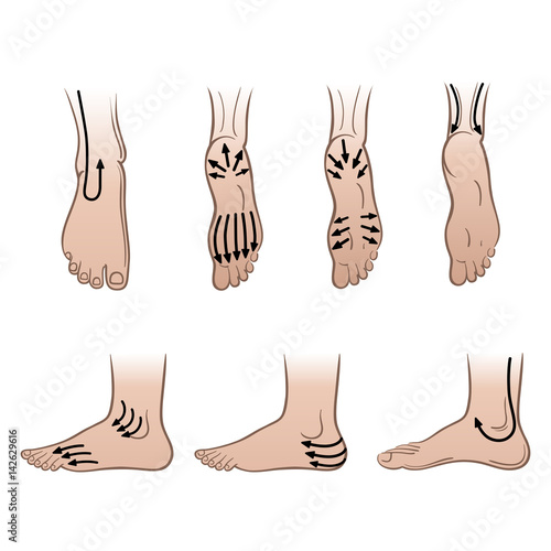 Man feet with massaging lines