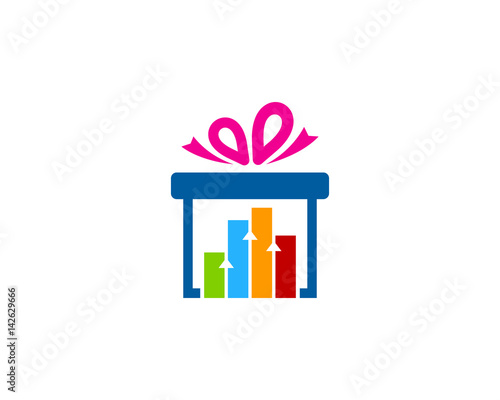Gift Stats Icon Logo Design Element