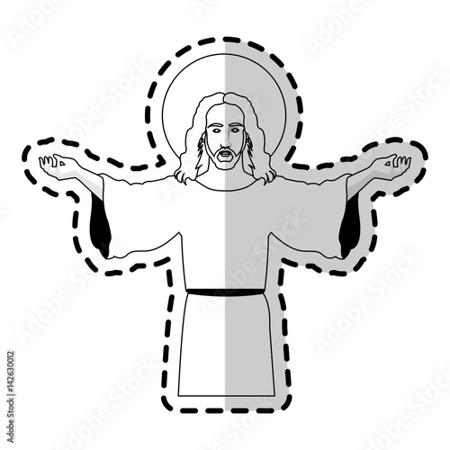 jesus christ christian icon image vector illustration design 