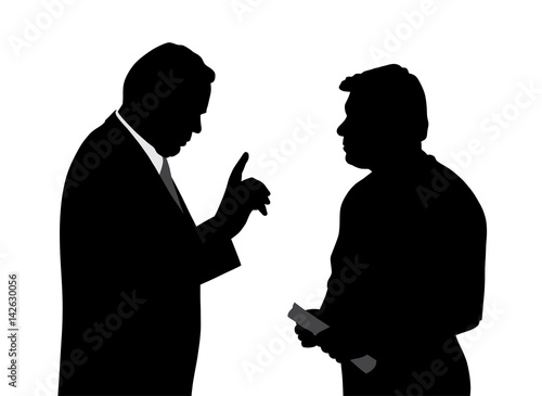 Boss giving order or warning his employee