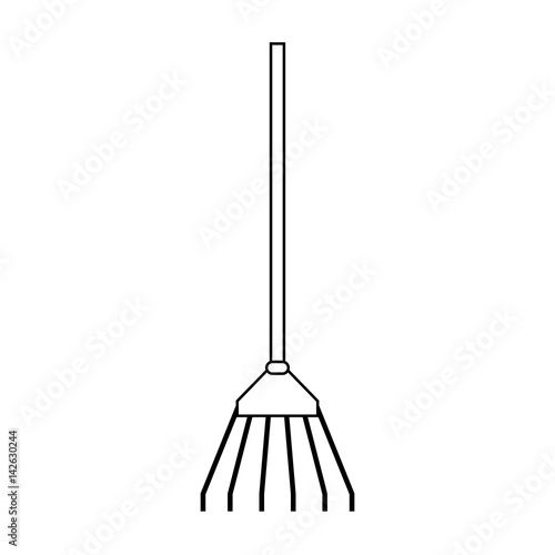 rake gardening tools icon image vector illustration design 