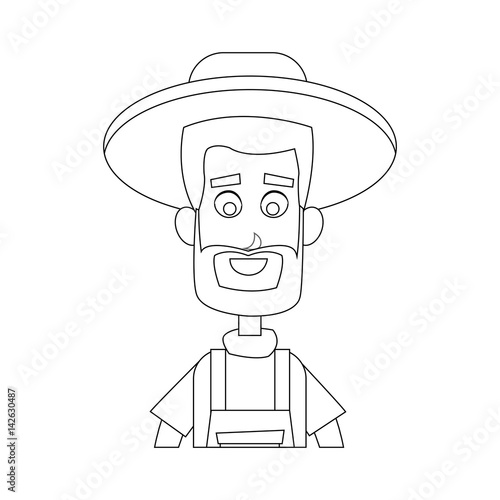happy male farmer icon image vector illustration design 