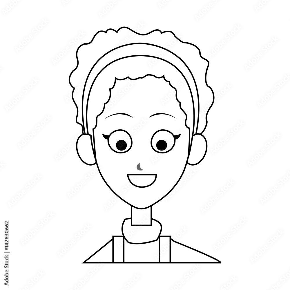 happy woman with short hair cartoon icon image vector illustration design 