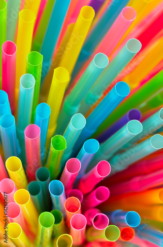 Many colorful straw photo