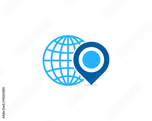 Globe Point Icon Logo Design Element
