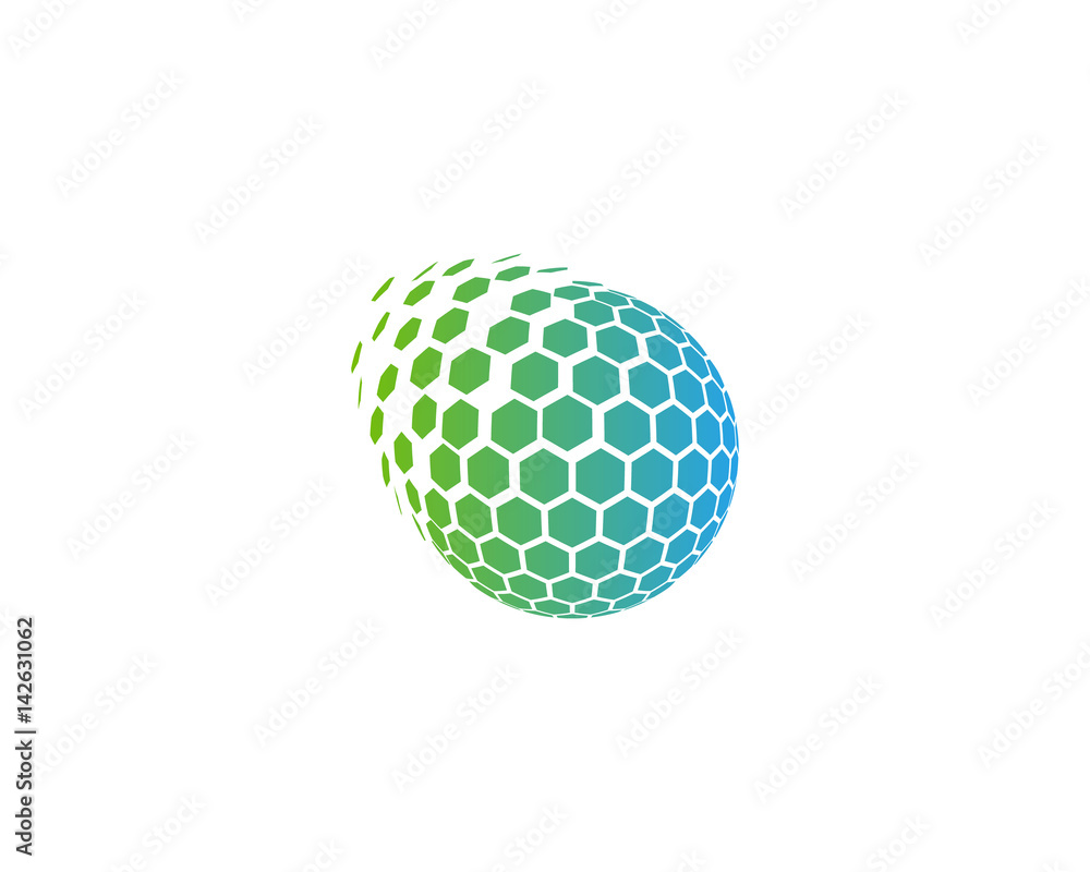 Globe Hexagon Sphere Spark Icon Logo Design Element Globe Hexagon Sphere Spark Icon Logo Design Element