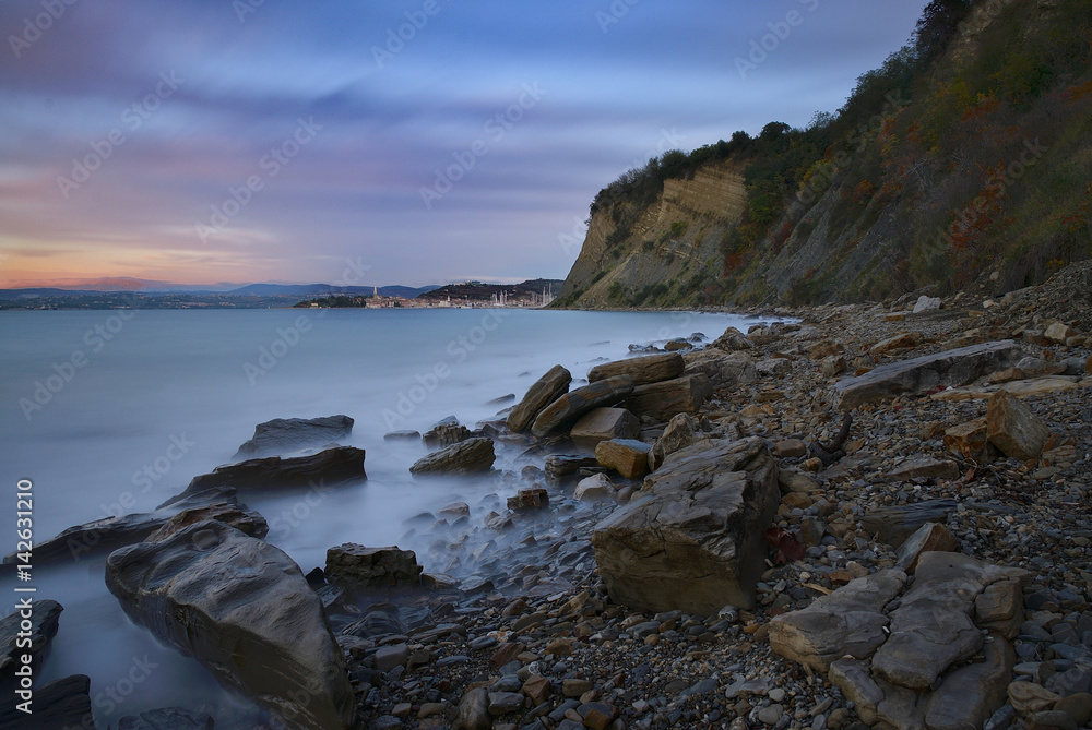 Slovenian coast in the sunset in Izola / Slovenia Slovenian coast in the sunset in Izola / Slovenia
