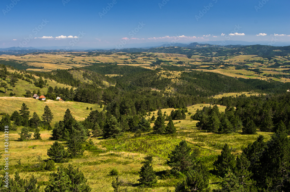 Landscape of Divcibare mountain in west Serbia