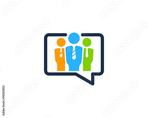 Job Talk Icon Logo Design Element