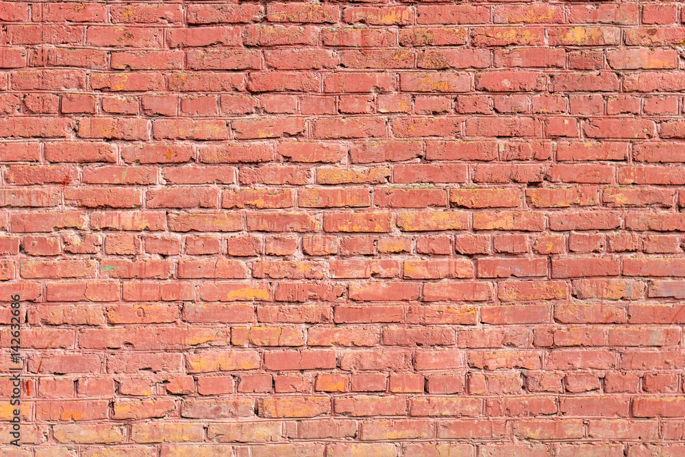 Fototapeta premium Background red wall of painted brick