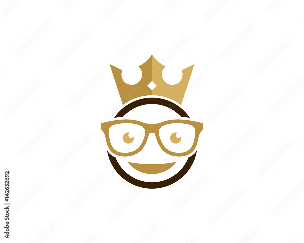 King Geek Icon Logo Design Element