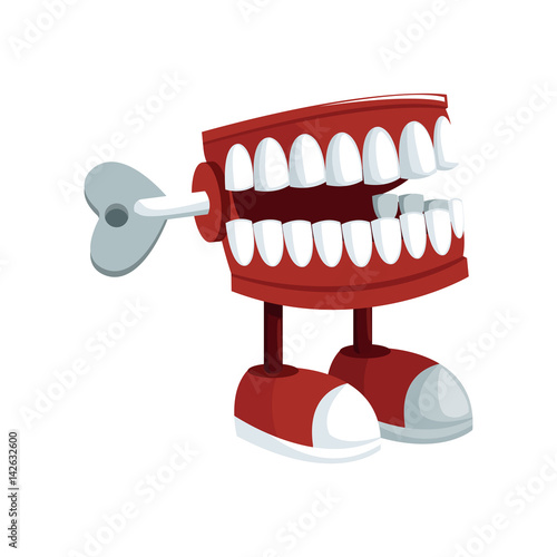  teeth practical joke icon over white background. april fools day concept. colorful design. vector illustration