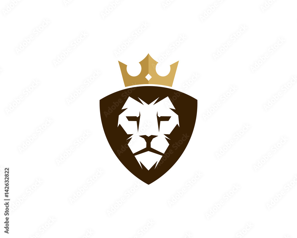 King Lion Shield Icon Logo Design Element King Lion Shield Icon Logo Design Element