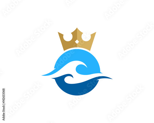 King Ocean Icon Logo Design Element