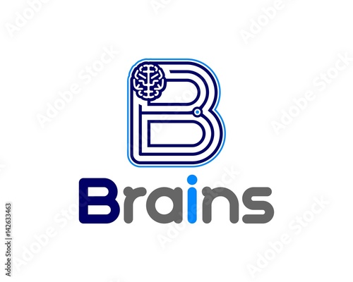 brains logo, the letter B