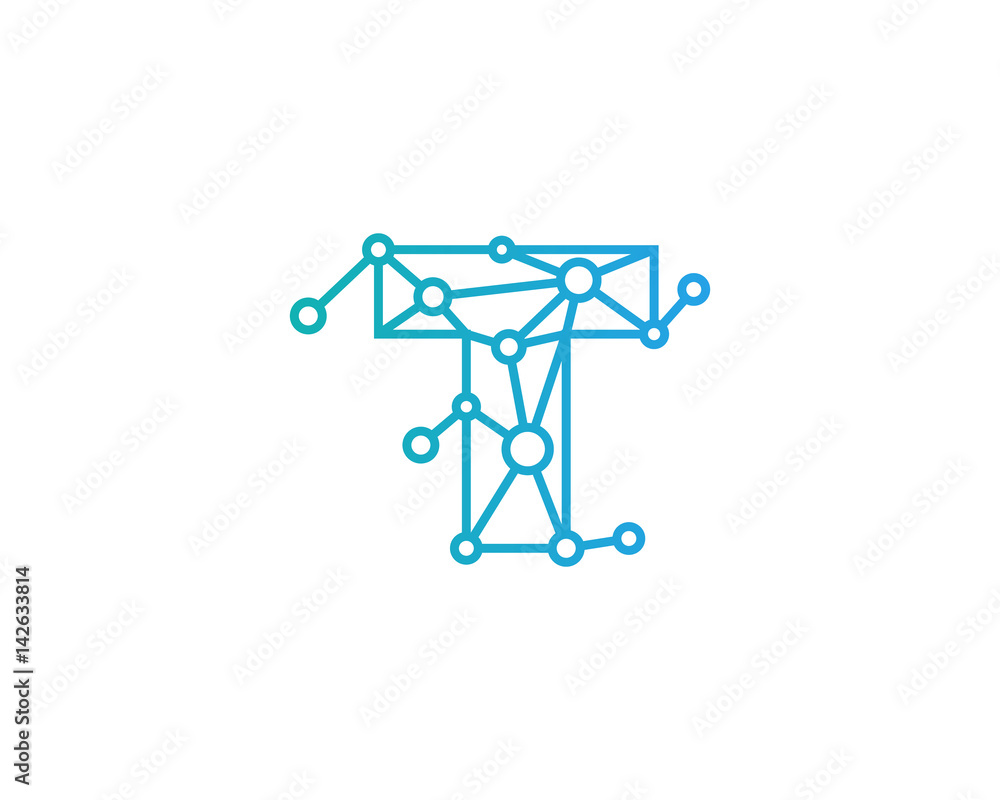 Letter T Connected Circle Network Icon Logo Design Element Letter T Connected Circle Network Icon Logo Design Element