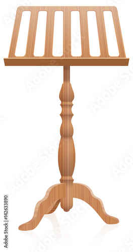 Wooden music stand - isolated vector illustration on white background.