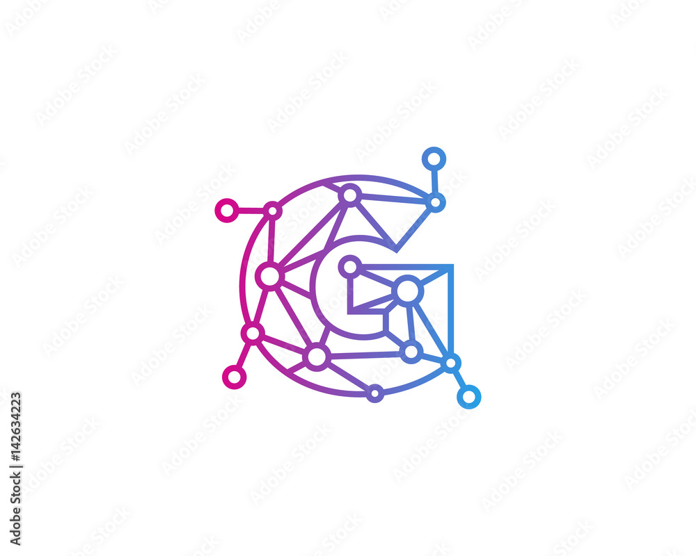 Letter G Connected Circle Network Icon Logo Design Element Letter G Connected Circle Network Icon Logo Design Element