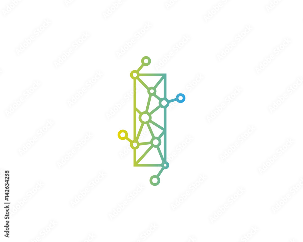 Letter I Connected Circle Network Icon Logo Design Element Letter I Connected Circle Network Icon Logo Design Element