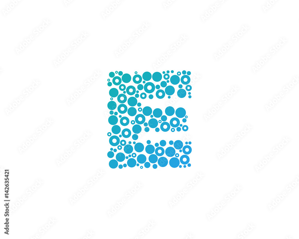 Letter E Dot Circle Icon Logo Design Element Stock Vector | Adobe Stock