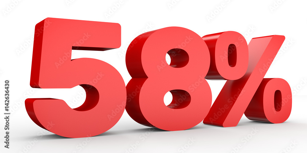 Fifty eight percent off. Discount 58 %. Fifty eight percent off. Discount 58 %.