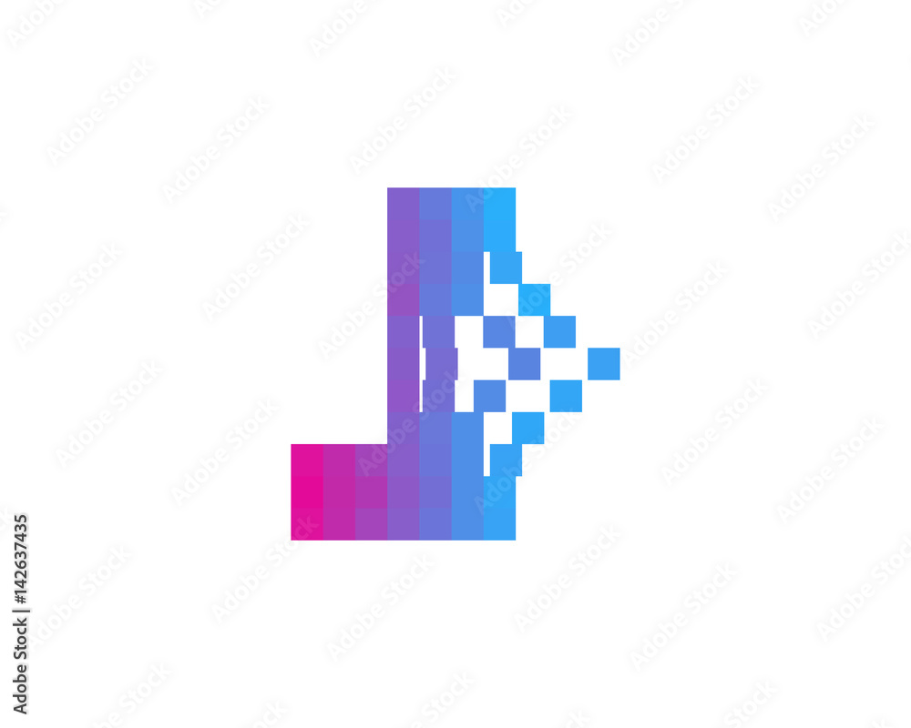 Letter J Pixel Spread Icon Logo Design Element Letter J Pixel Spread Icon Logo Design Element