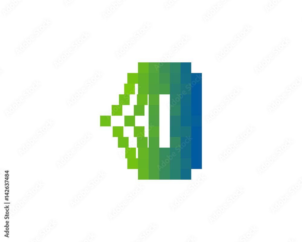Fototapeta premium Letter O Pixel Spread Icon Logo Design Element