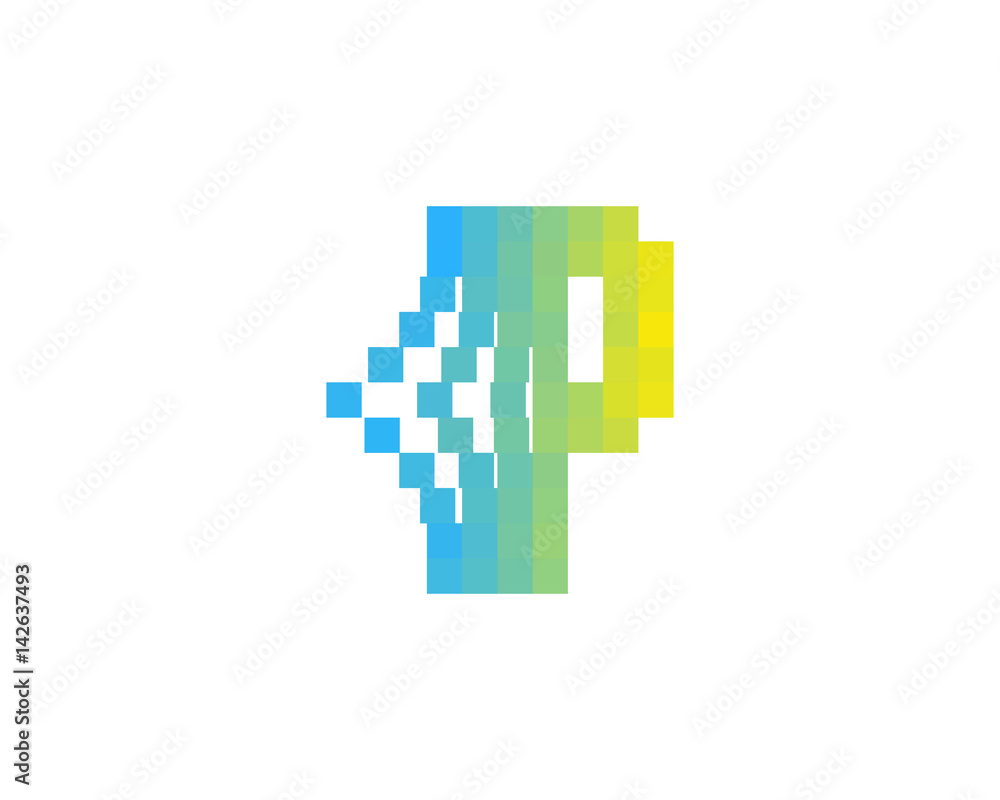 Letter P Pixel Spread Icon Logo Design Element Letter P Pixel Spread Icon Logo Design Element