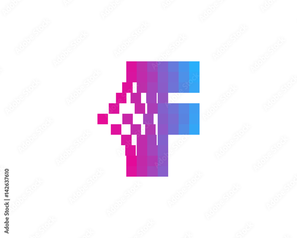 Letter F Pixel Spread Icon Logo Design Element Letter F Pixel Spread Icon Logo Design Element