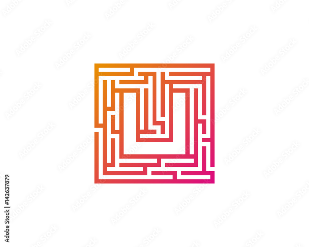 Letter U Maze Labyrint Icon Logo Design Element Letter U Maze Labyrint Icon Logo Design Element