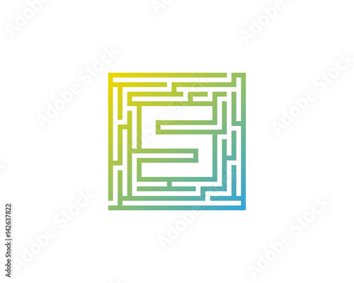 Letter S Maze Labyrint Icon Logo Design Element