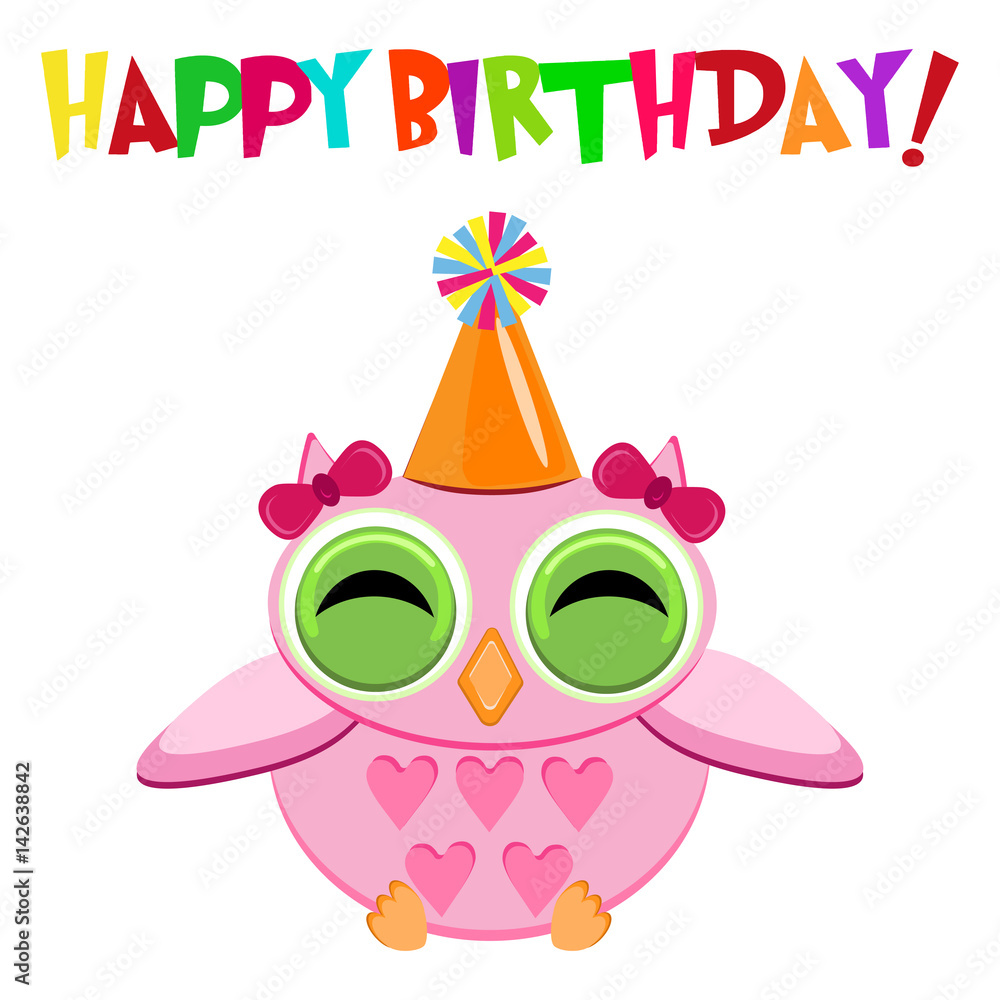 Fototapeta premium Owl Birthday