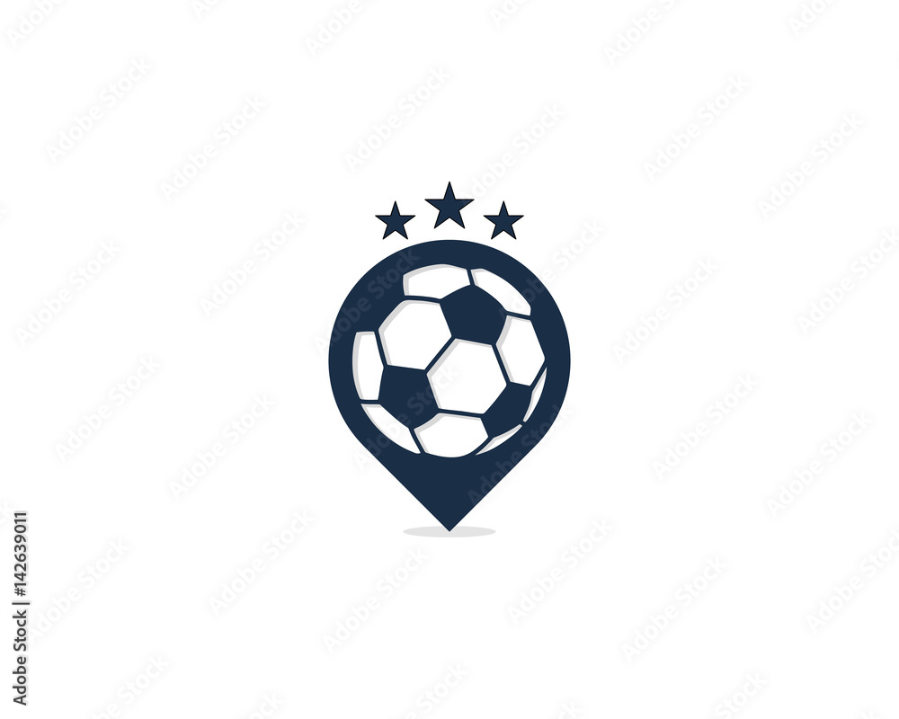 Obraz premium Soccer Pin Point Icon Logo Design Element