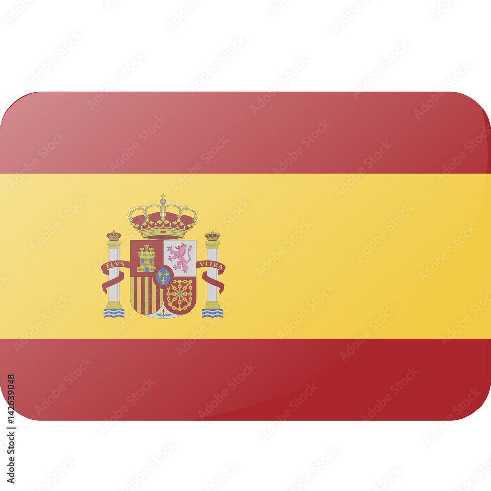 Fototapeta premium Flag of Spain with Emblem