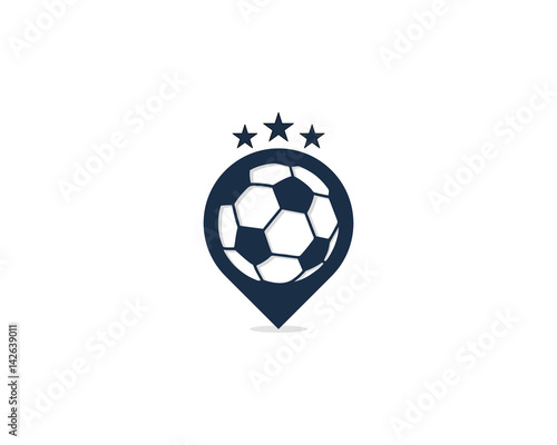 Soccer Pin Point Icon Logo Design Element
