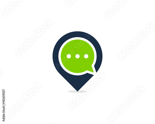 Talk Pin Point Icon Logo Design Element