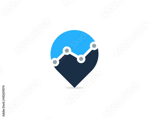 Stats Pin Point Icon Logo Design Element