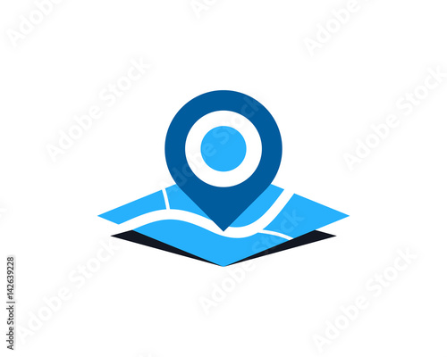 Map Pin Point Icon Logo Design Element