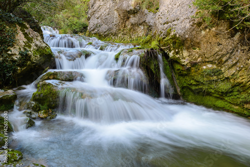Fototapeta Naklejka Na Ścianę i Meble -  Waterfall in the Puron River Gorge, Alava, Spain 
