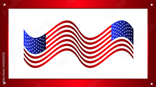 USA flag background Independence day of America with red background