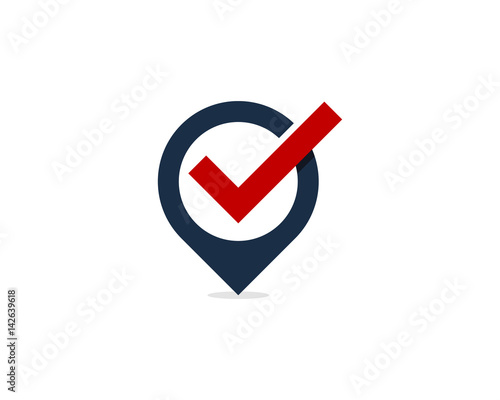 Check Pin Point Icon Logo Design Element